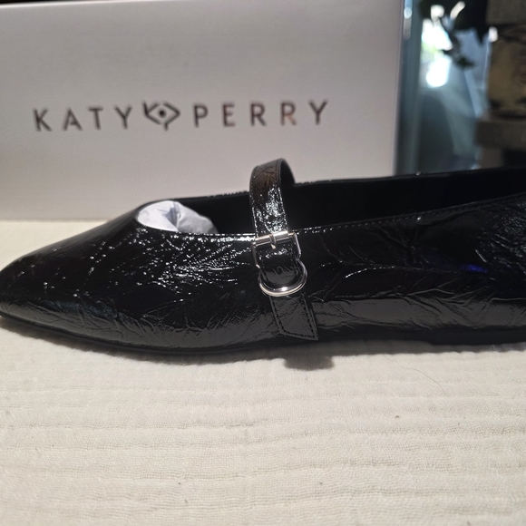 NIB,Katy Perry Black, Textured Leather, Mary Janes. Size 10 - Picture 2 of 7